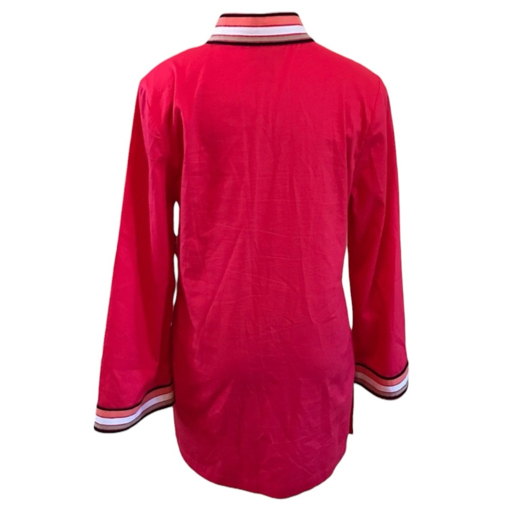DANA BUCHMAN V-Neck Bell Sleeve Tunic in Vibrant Pink Size Small -- GORGEOUS!!! - Picture 3 of 9